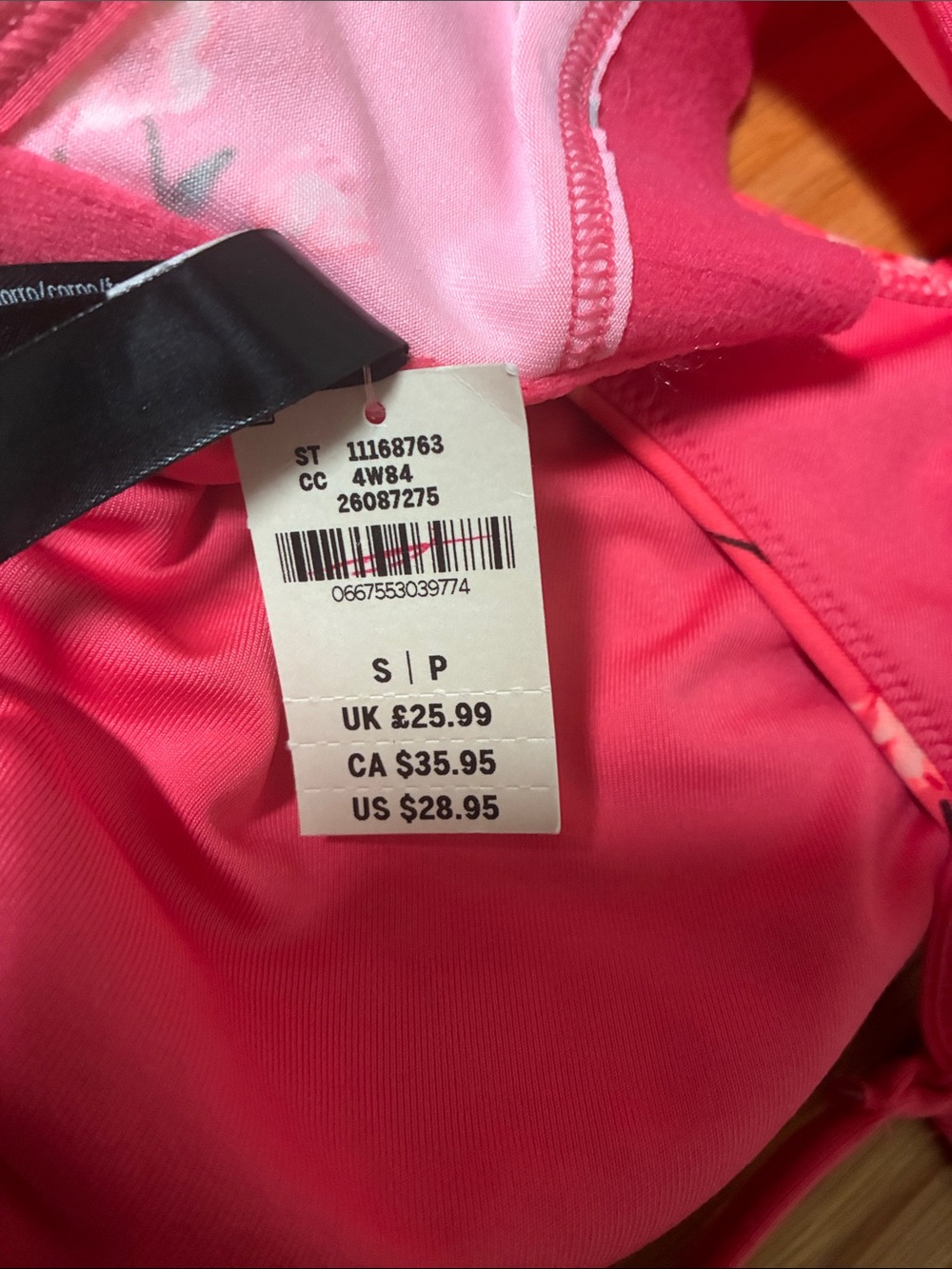 PINK Victoria's Secret Coral Pink Floral Sports Bra - Picture 6 of 6